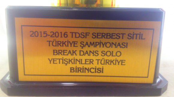 Break Dans’ta 2016 Türkiye Şampiyonluk kupasını kazandık